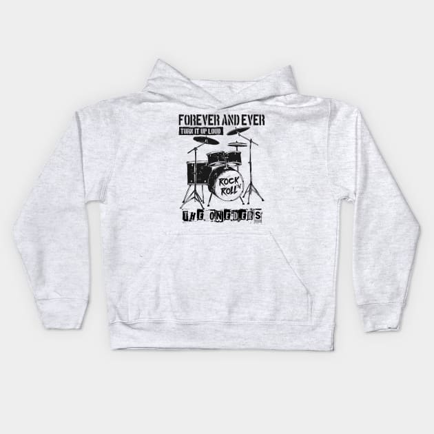 the oneders drum set Kids Hoodie by mantaplaaa